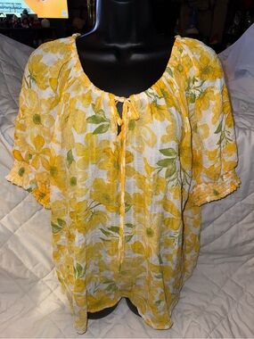 Haver London Floral Peasant Blouse